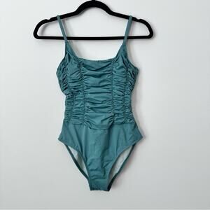 NWT CupShe Teal One Piece Ruched Swimsuit Small